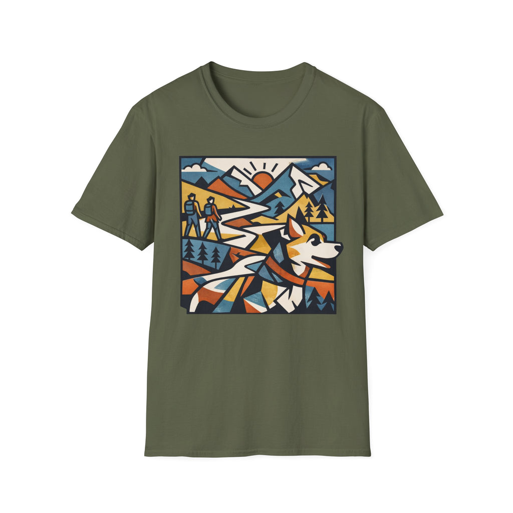 Geometric Mountain Dog T-Shirt