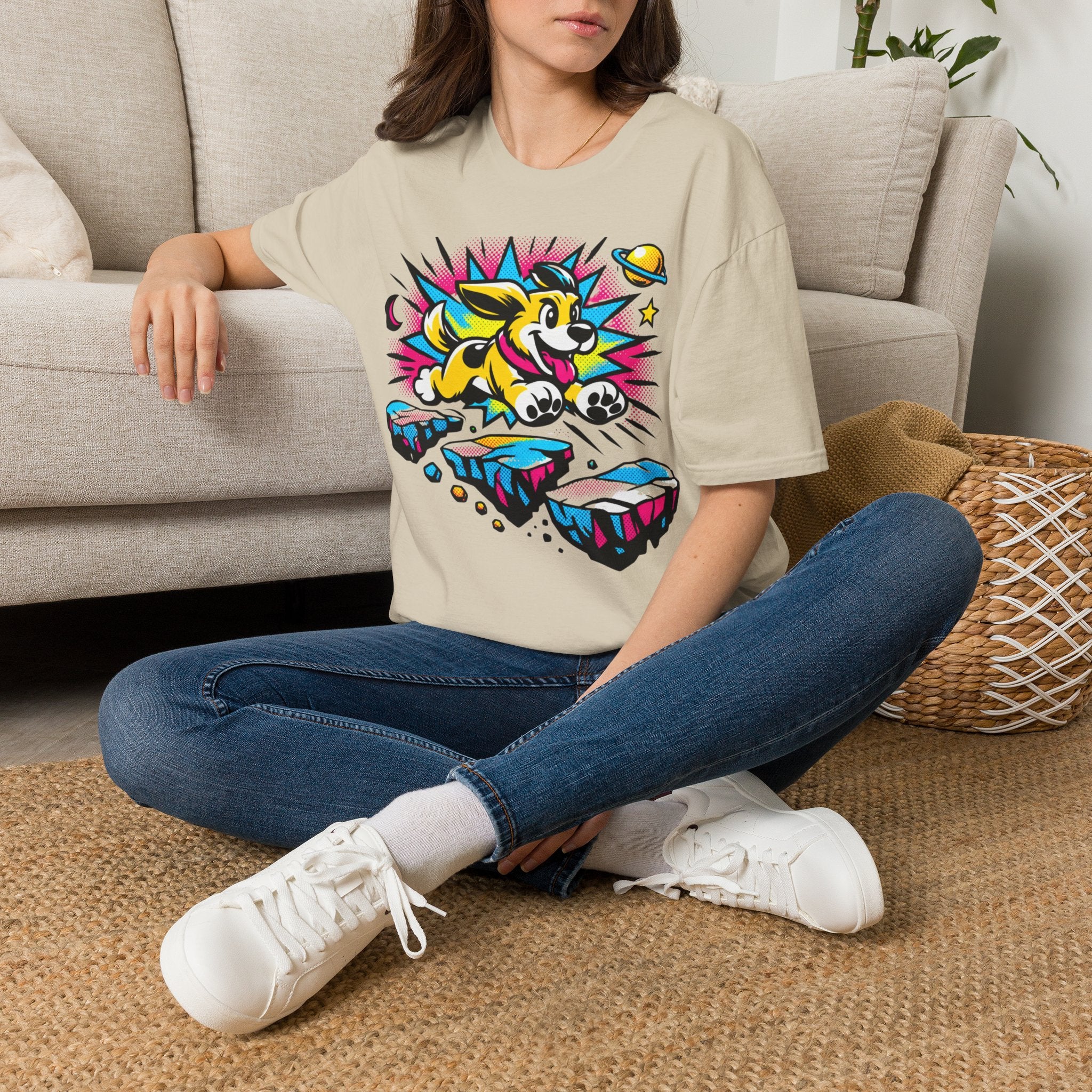 Neon Adventure Dog T-Shirt