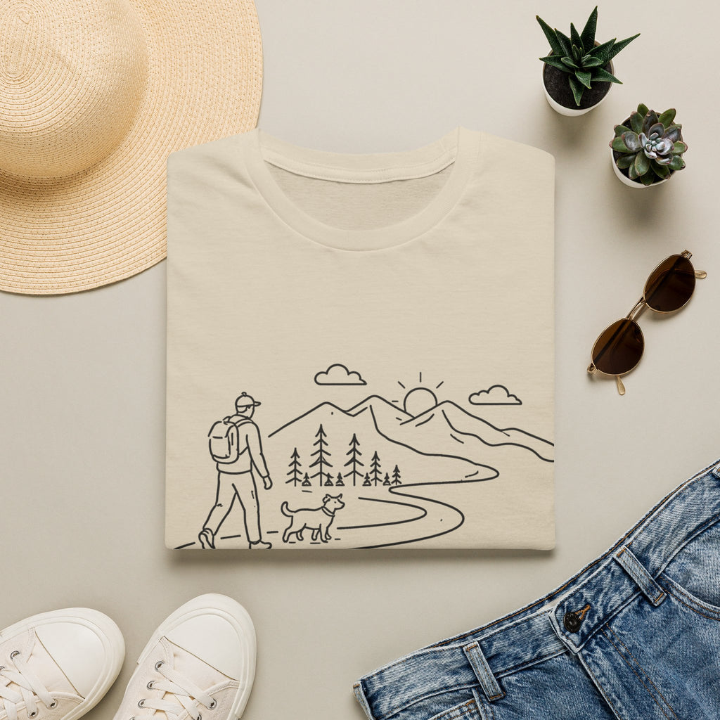 Hiker and Dog Mountain Path T-Shirt