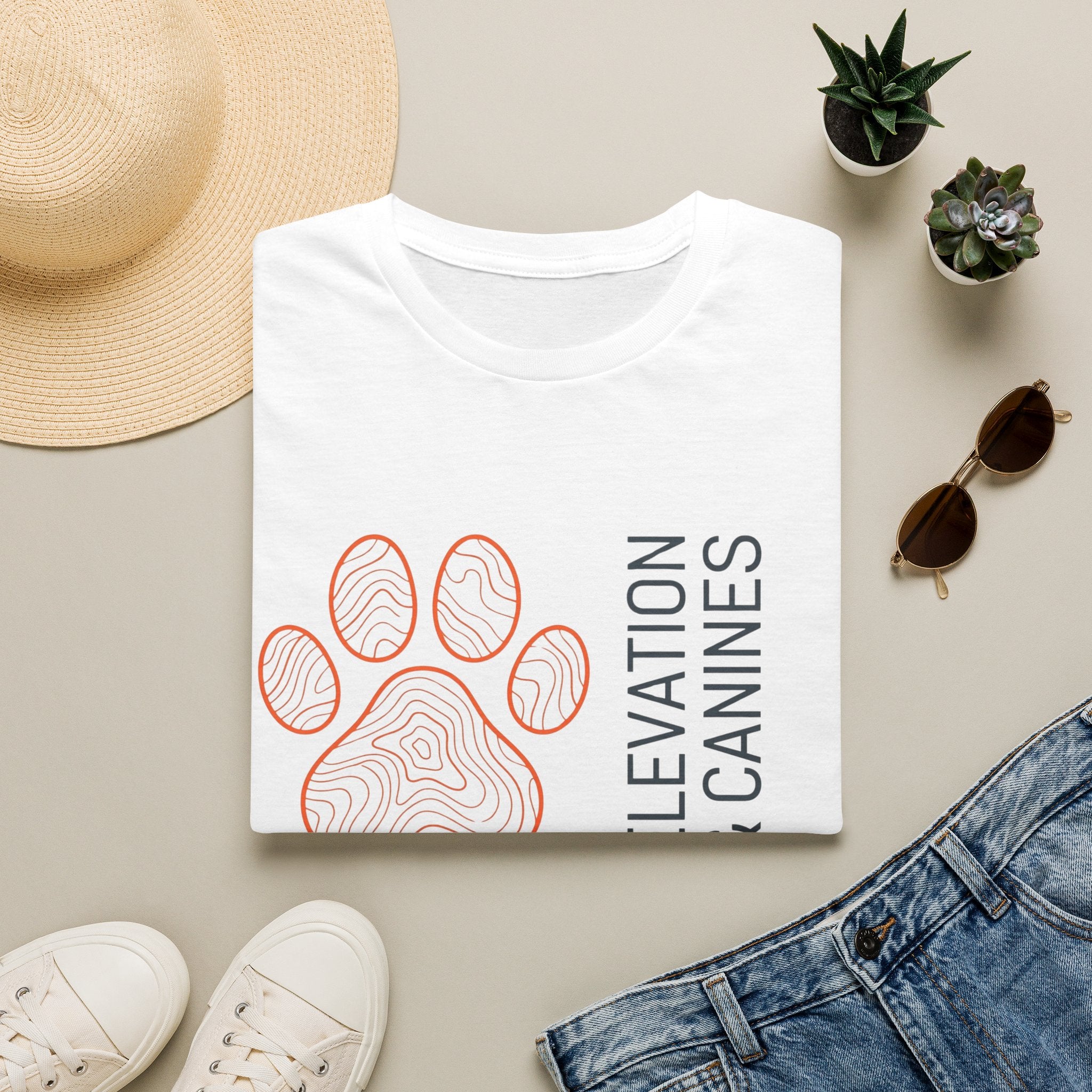 Topographic Paw Print T-Shirt