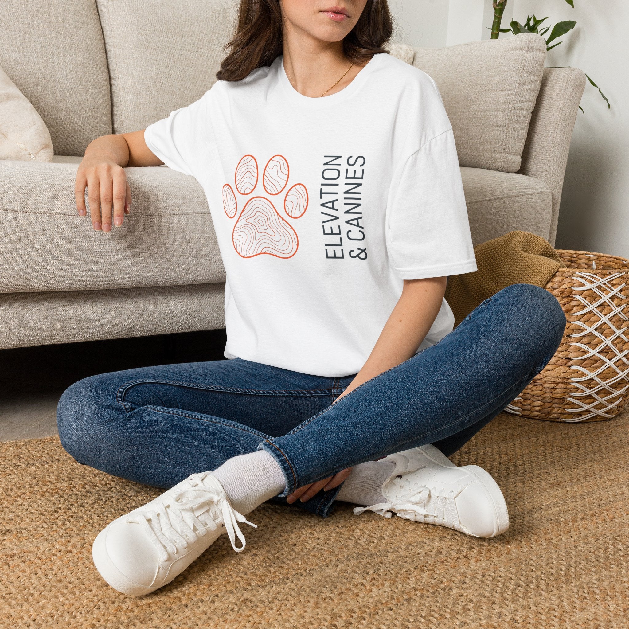 Topographic Paw Print T-Shirt