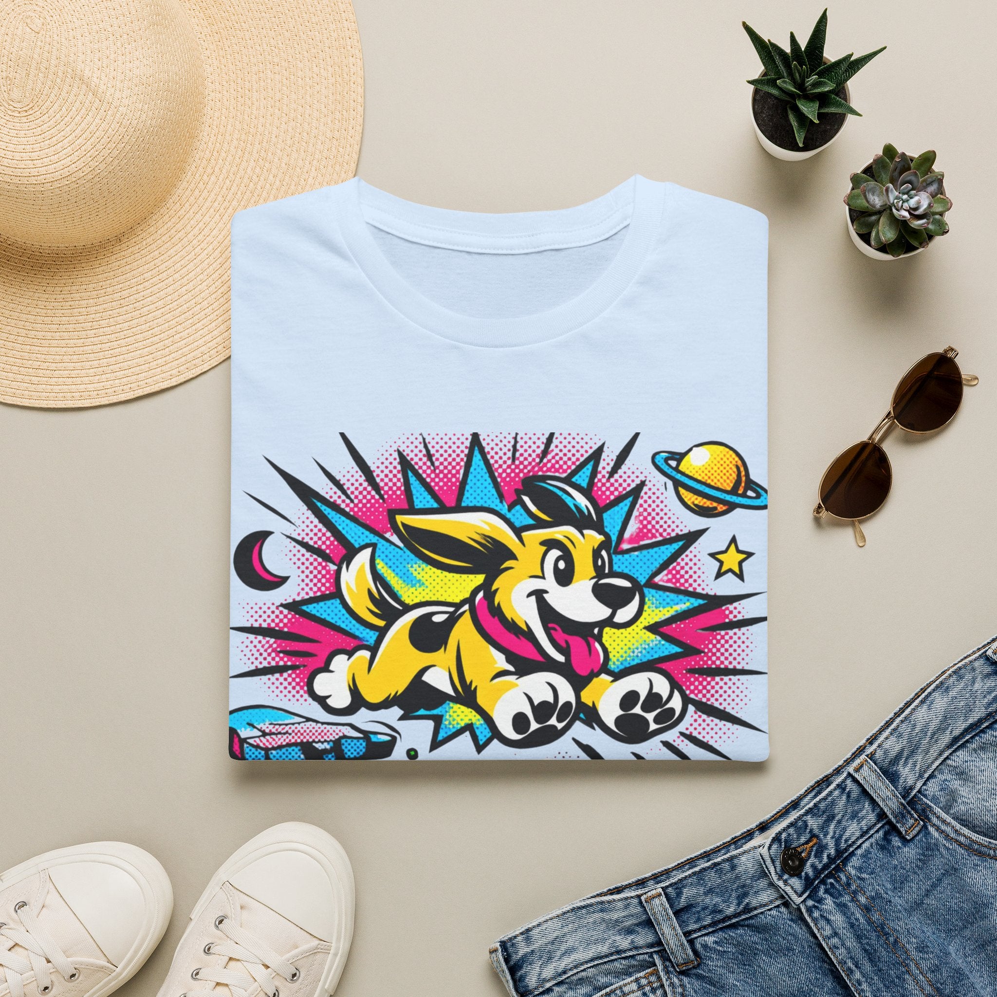 Neon Adventure Dog T-Shirt