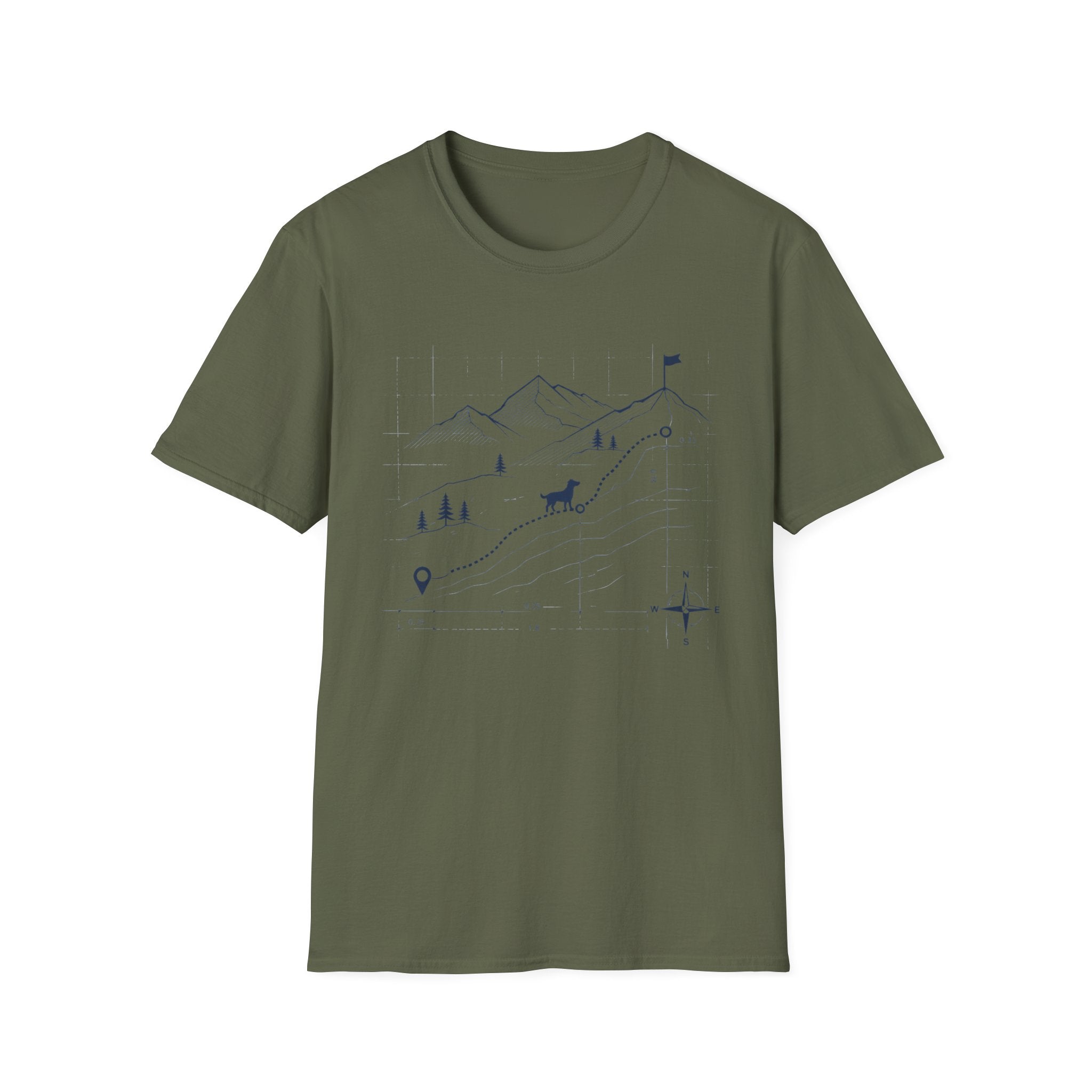 Topographical Trail Dog T-Shirt