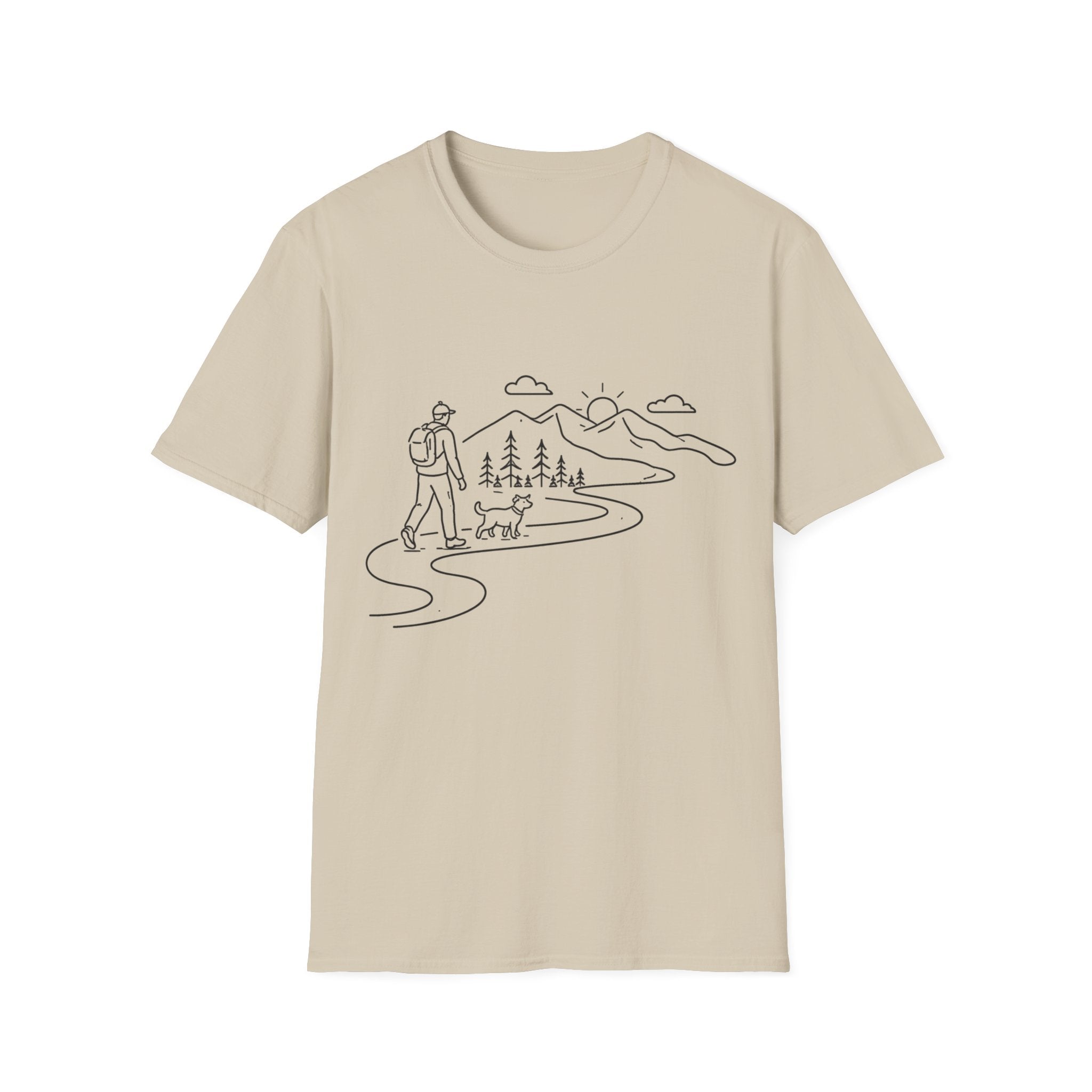 Hiker and Dog Mountain Path T-Shirt