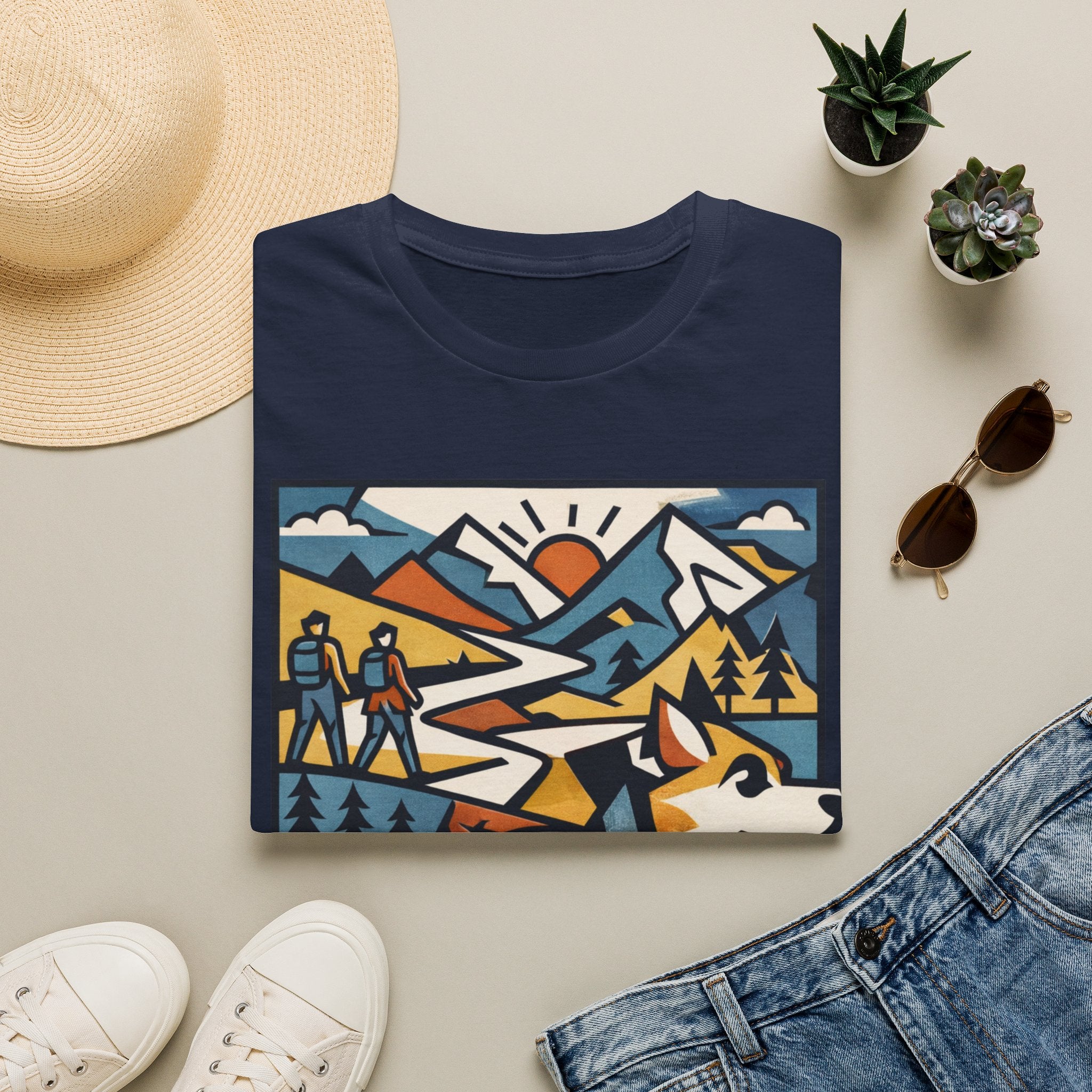 Geometric Mountain Dog T-Shirt