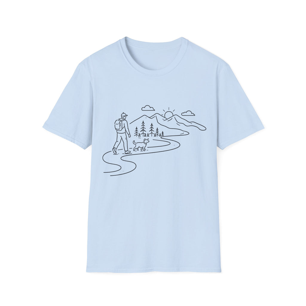 Hiker and Dog Mountain Path T-Shirt