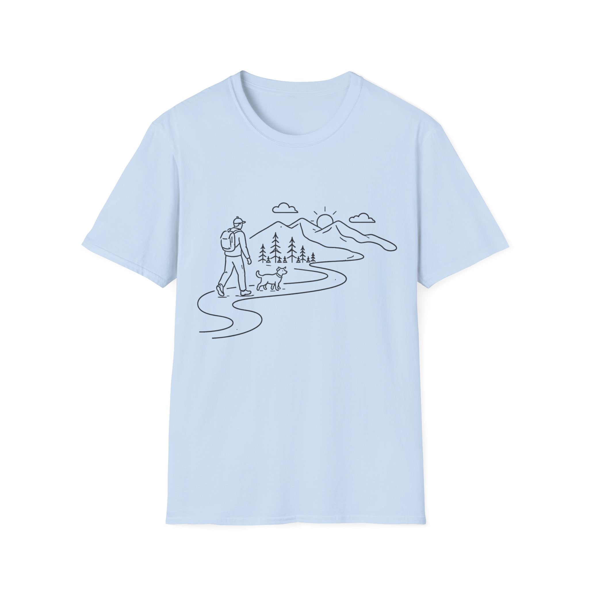 Hiker and Dog Mountain Path T-Shirt
