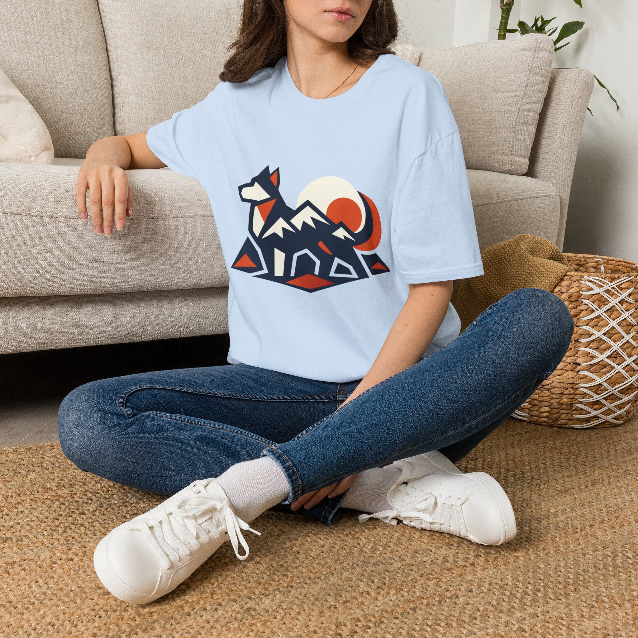 Geometric Dog Mountain T-Shirt