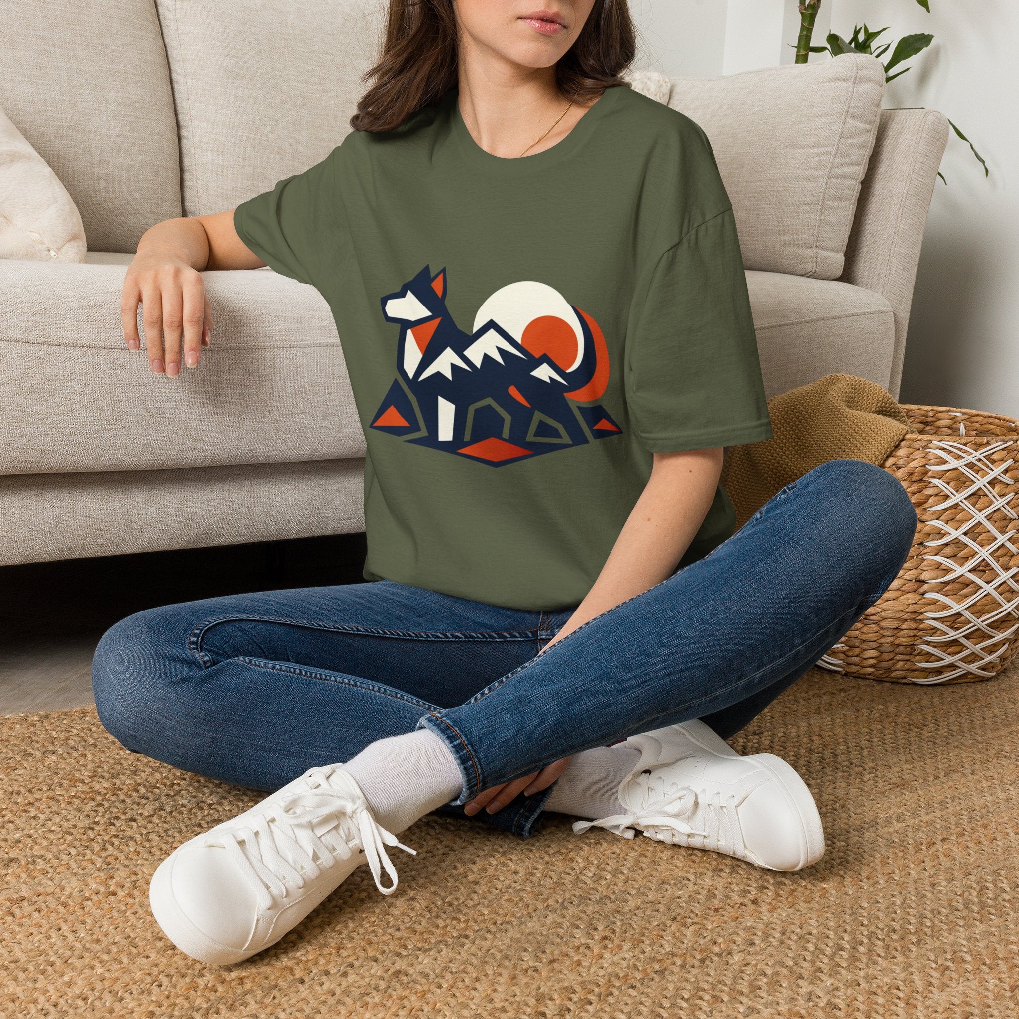 Geometric Dog Mountain T-Shirt