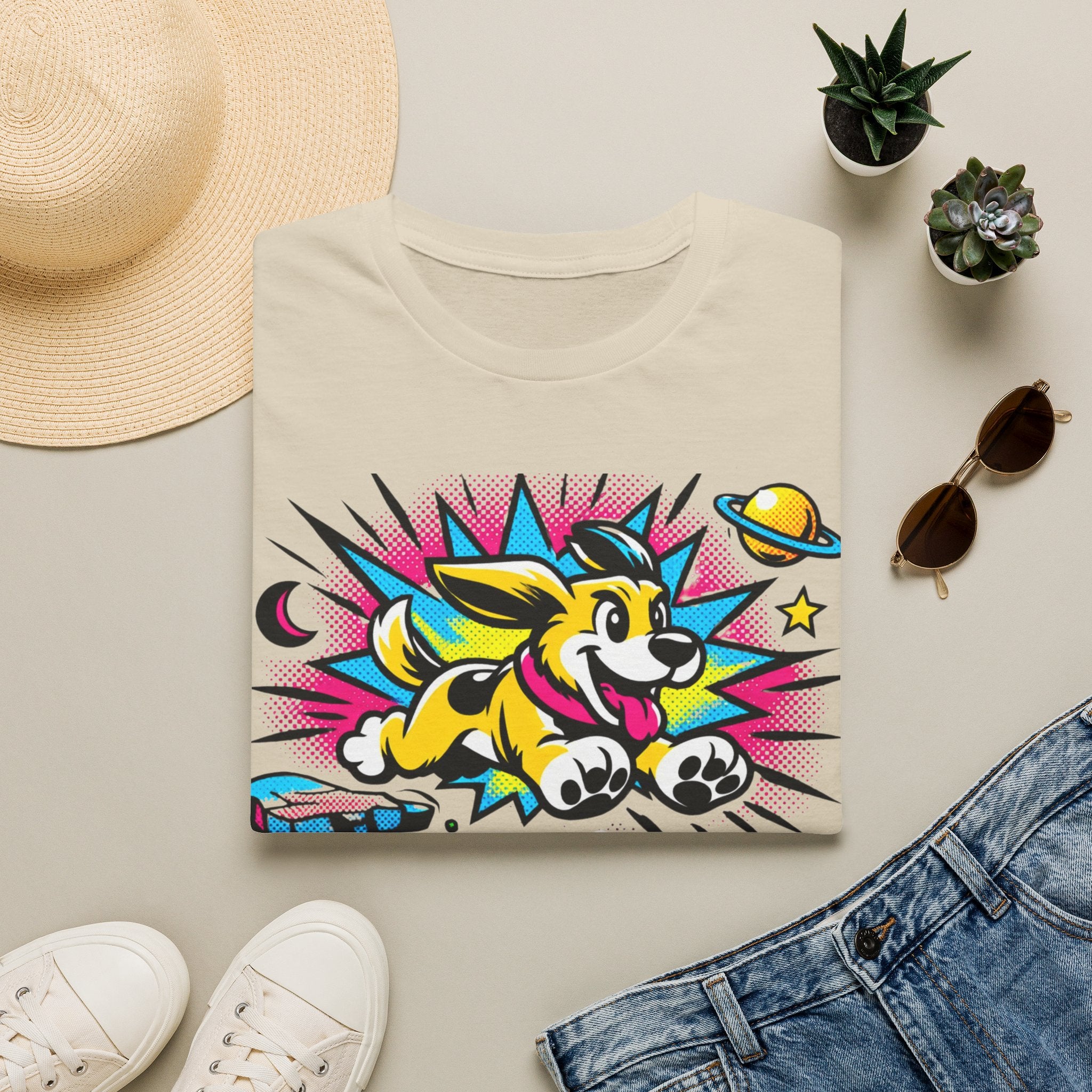 Neon Adventure Dog T-Shirt