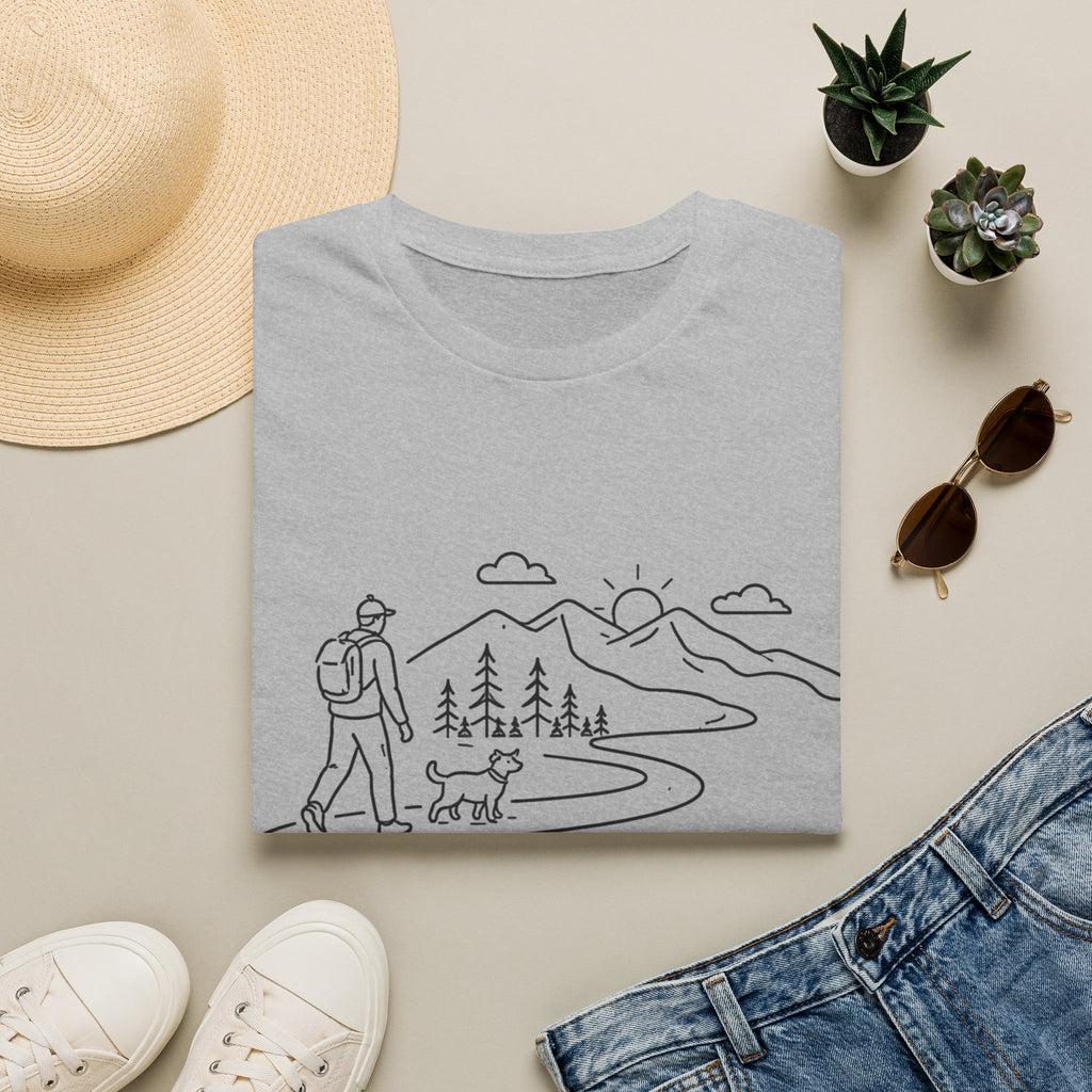 Hiker and Dog Mountain Path T-Shirt