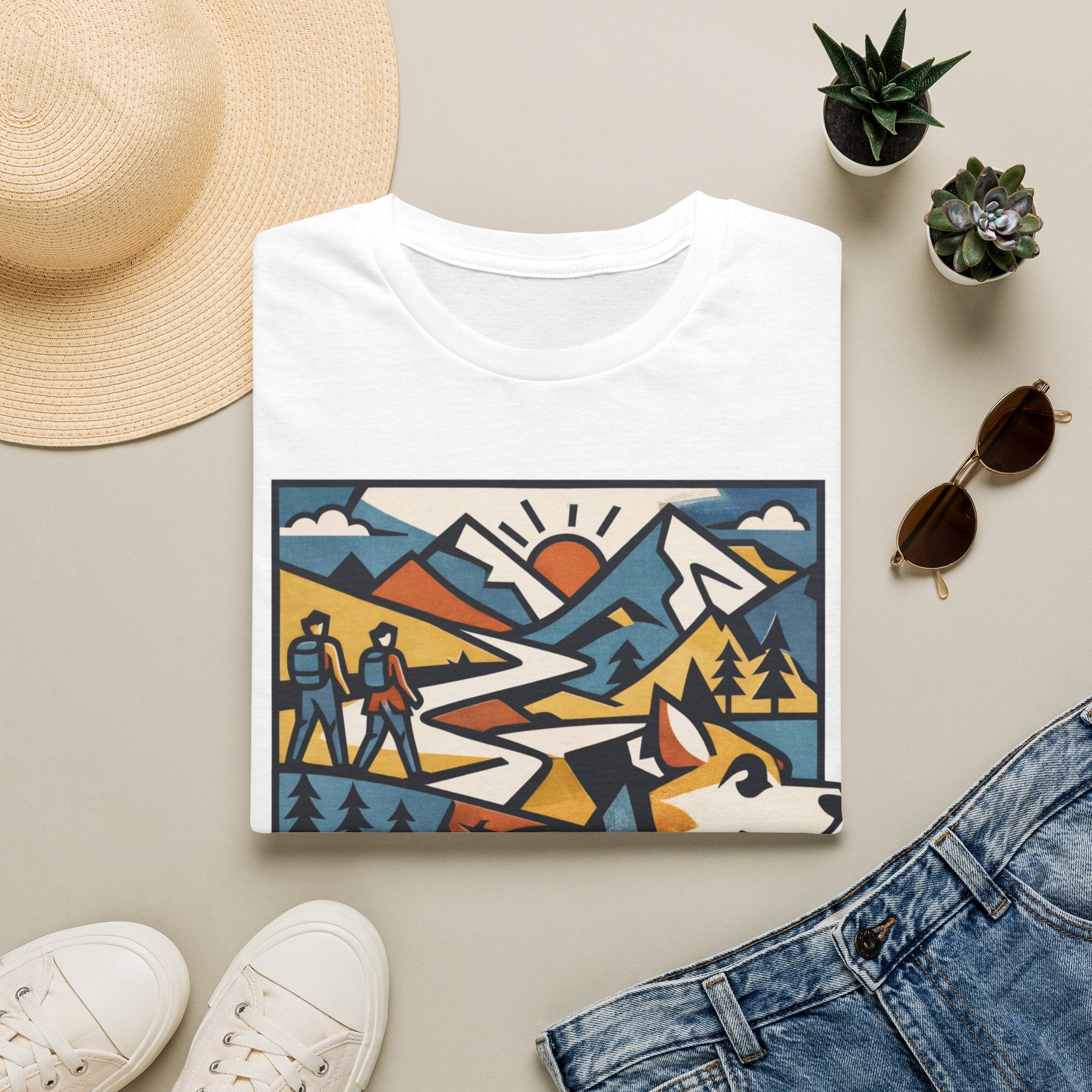 Geometric Mountain Dog T-Shirt