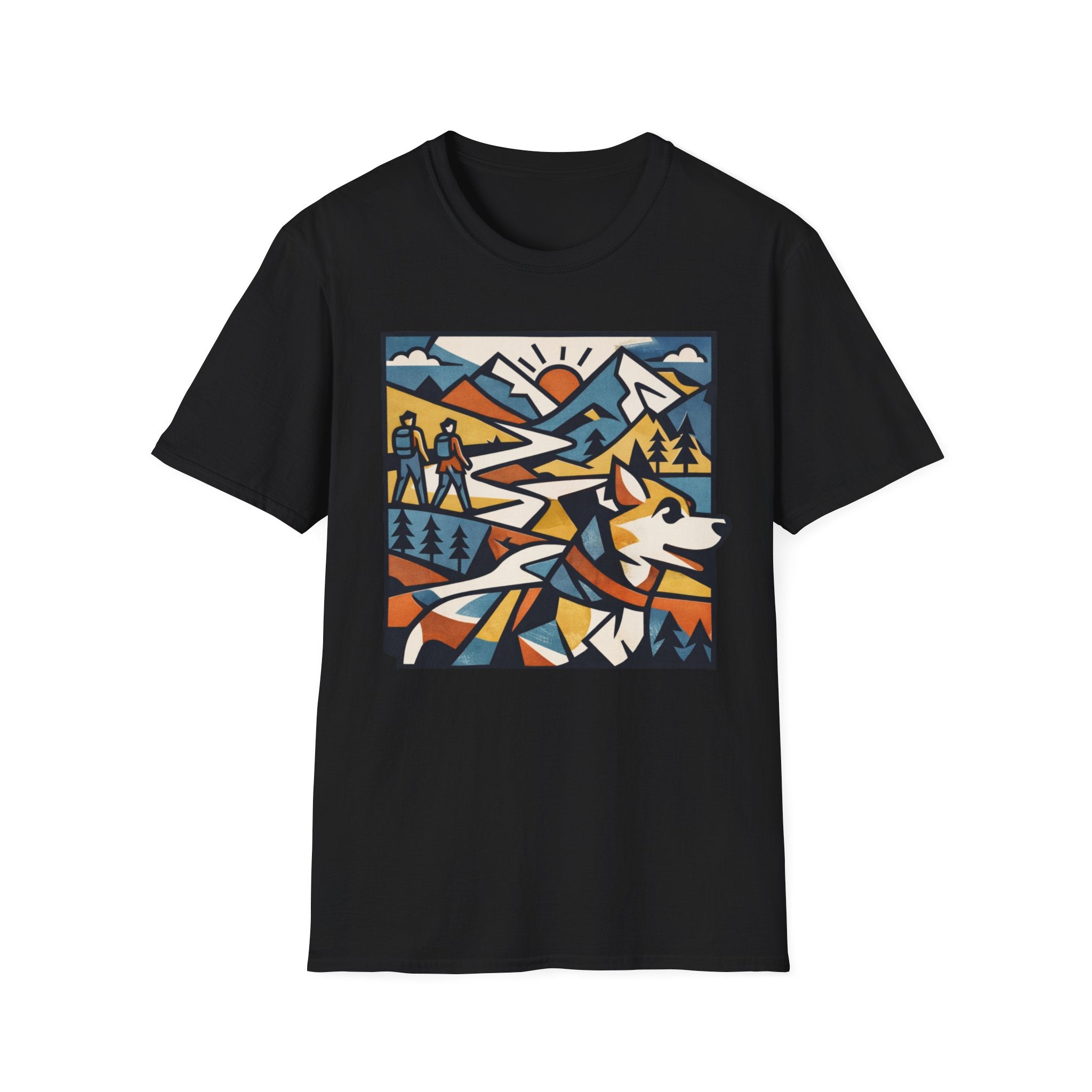 Geometric Mountain Dog T-Shirt