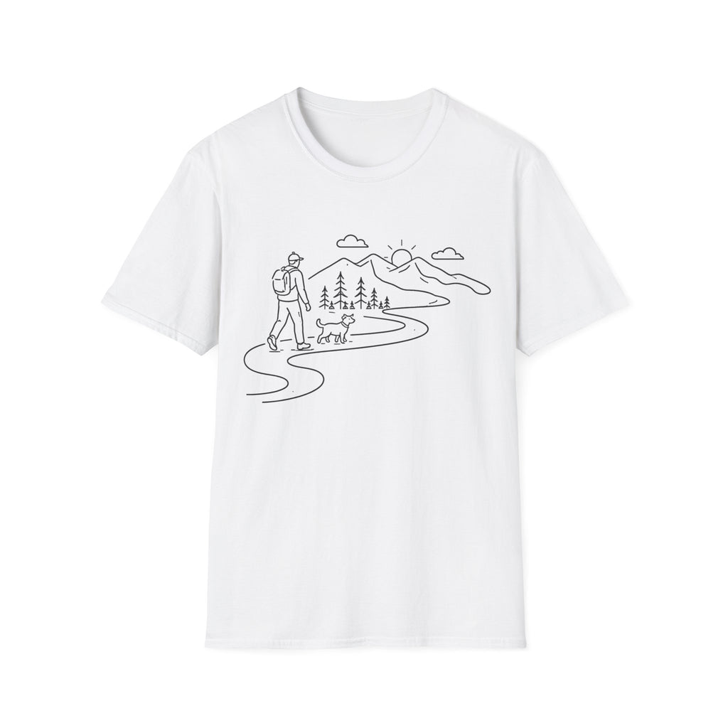 Hiker and Dog Mountain Path T-Shirt