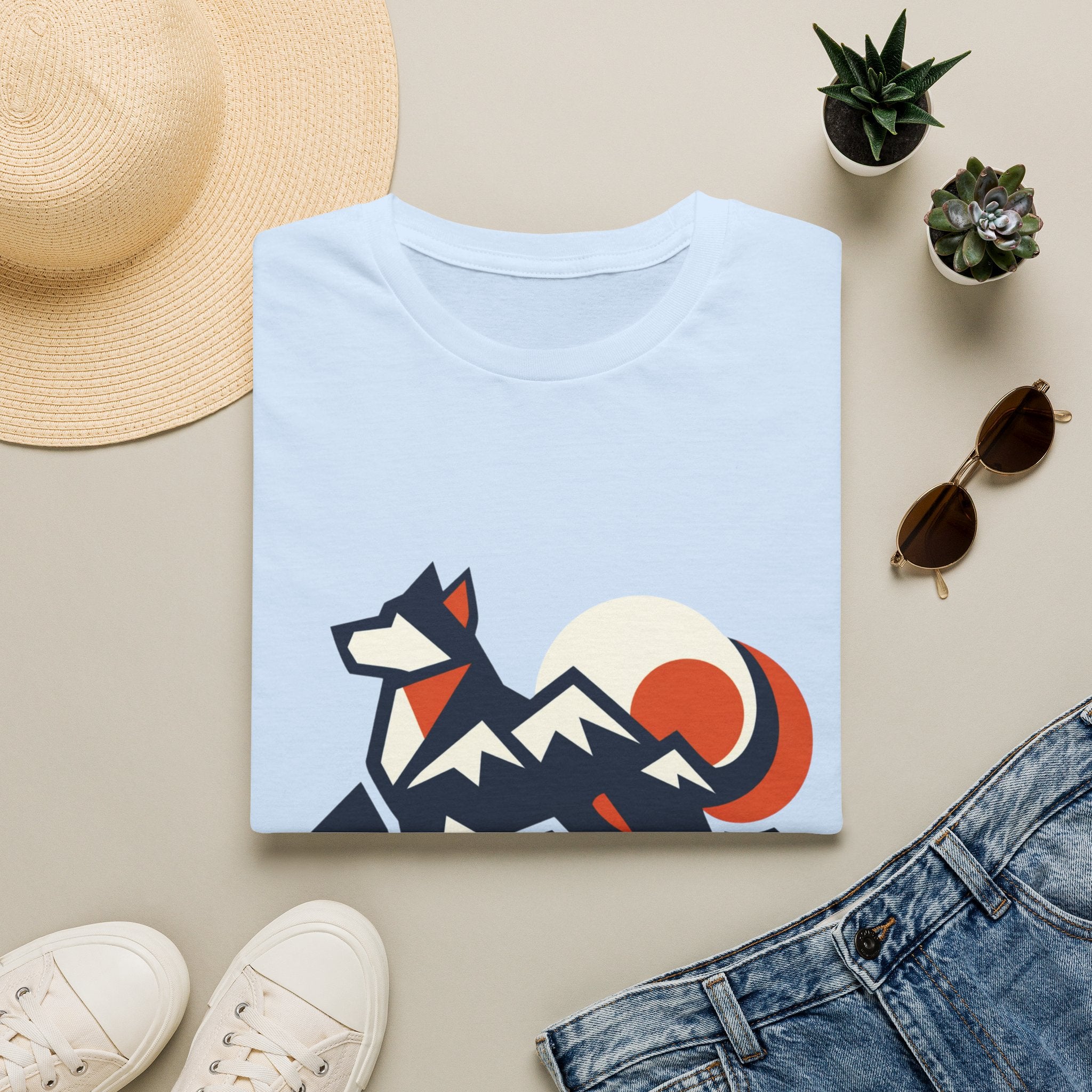 Geometric Dog Mountain T-Shirt