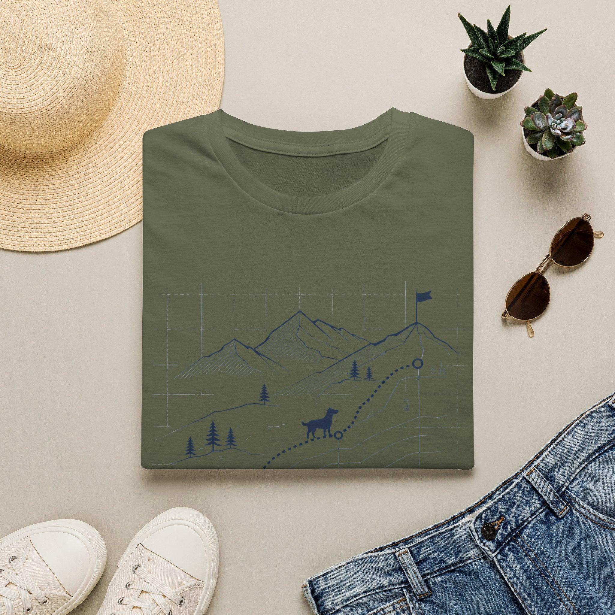 Topographical Trail Dog T-Shirt