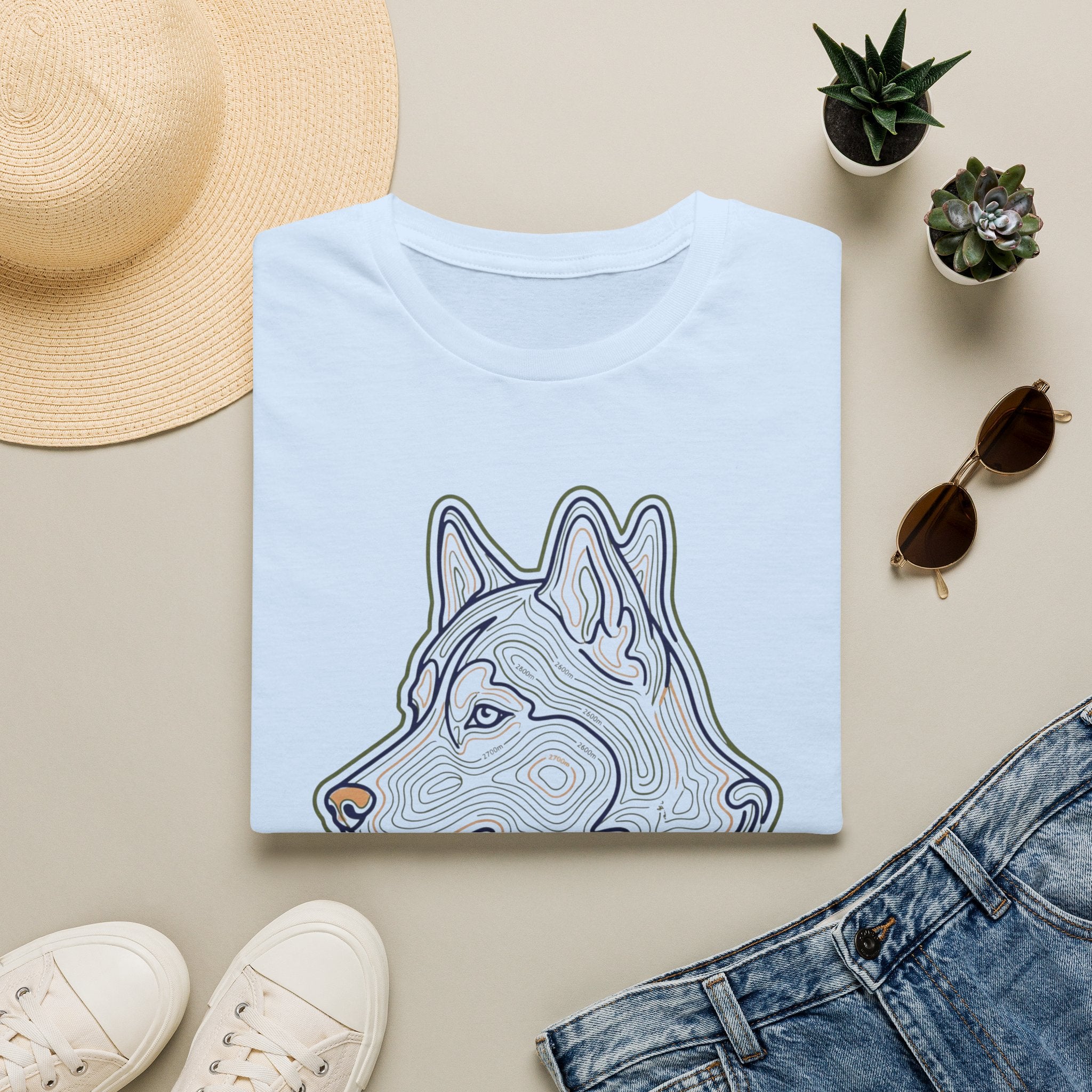 Topographic Dog Head T-Shirt
