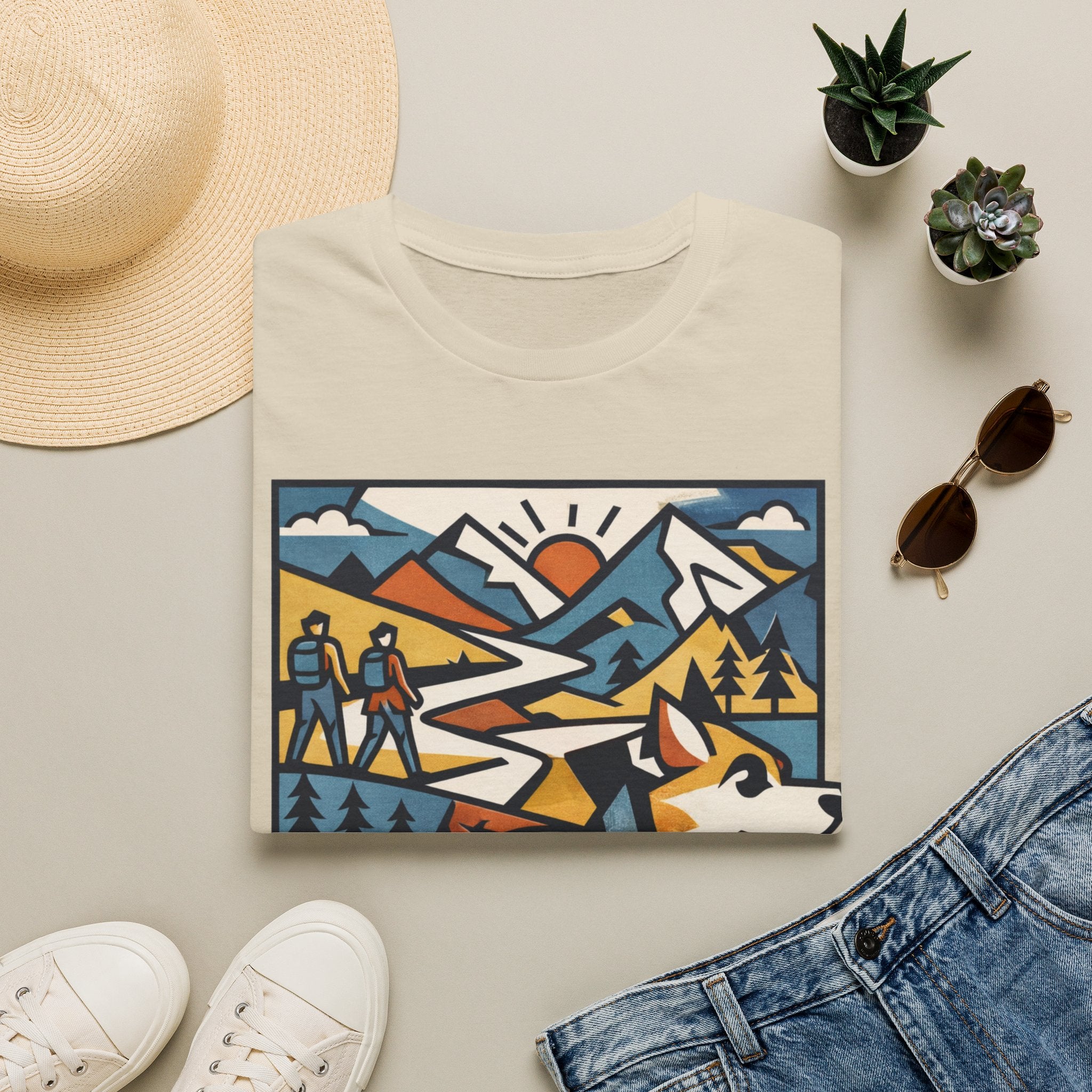 Geometric Mountain Dog T-Shirt