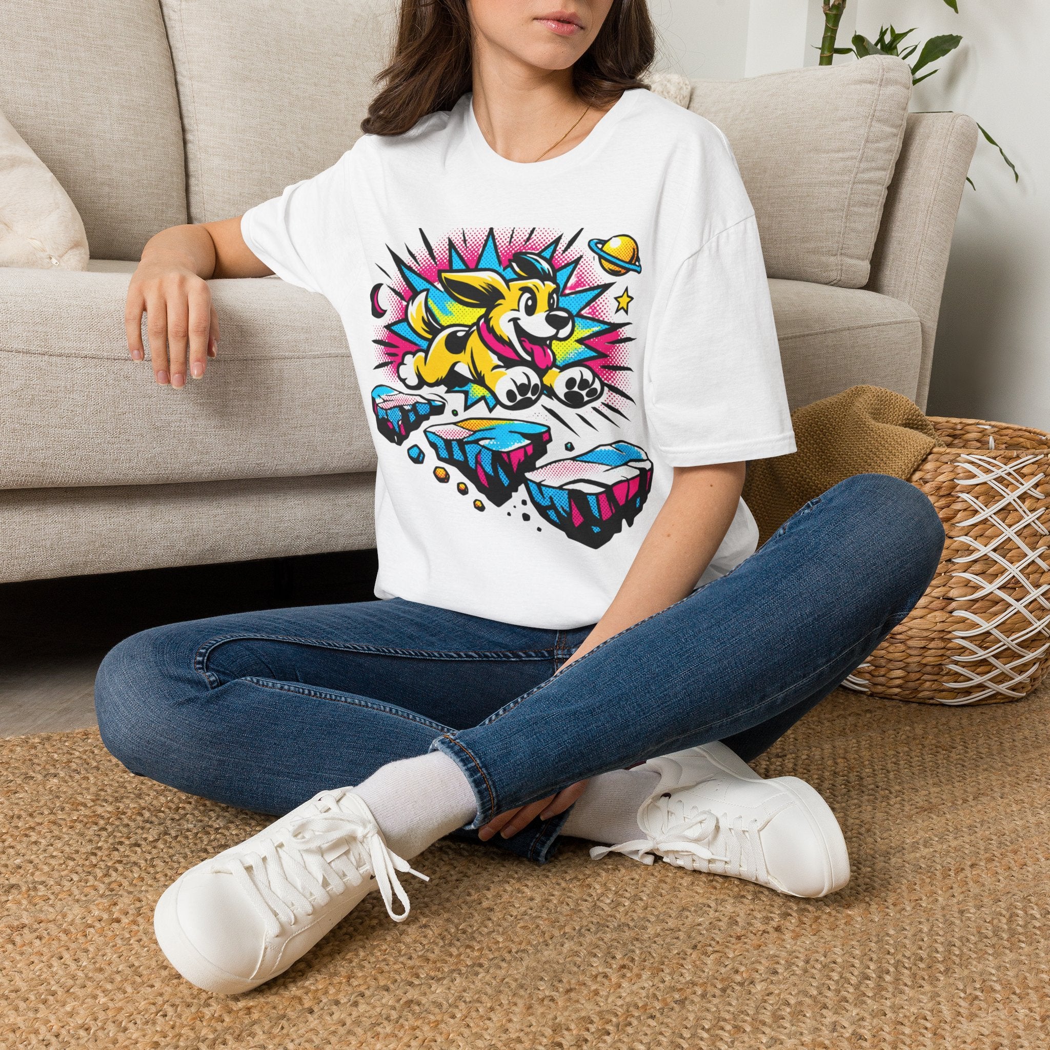 Neon Adventure Dog T-Shirt