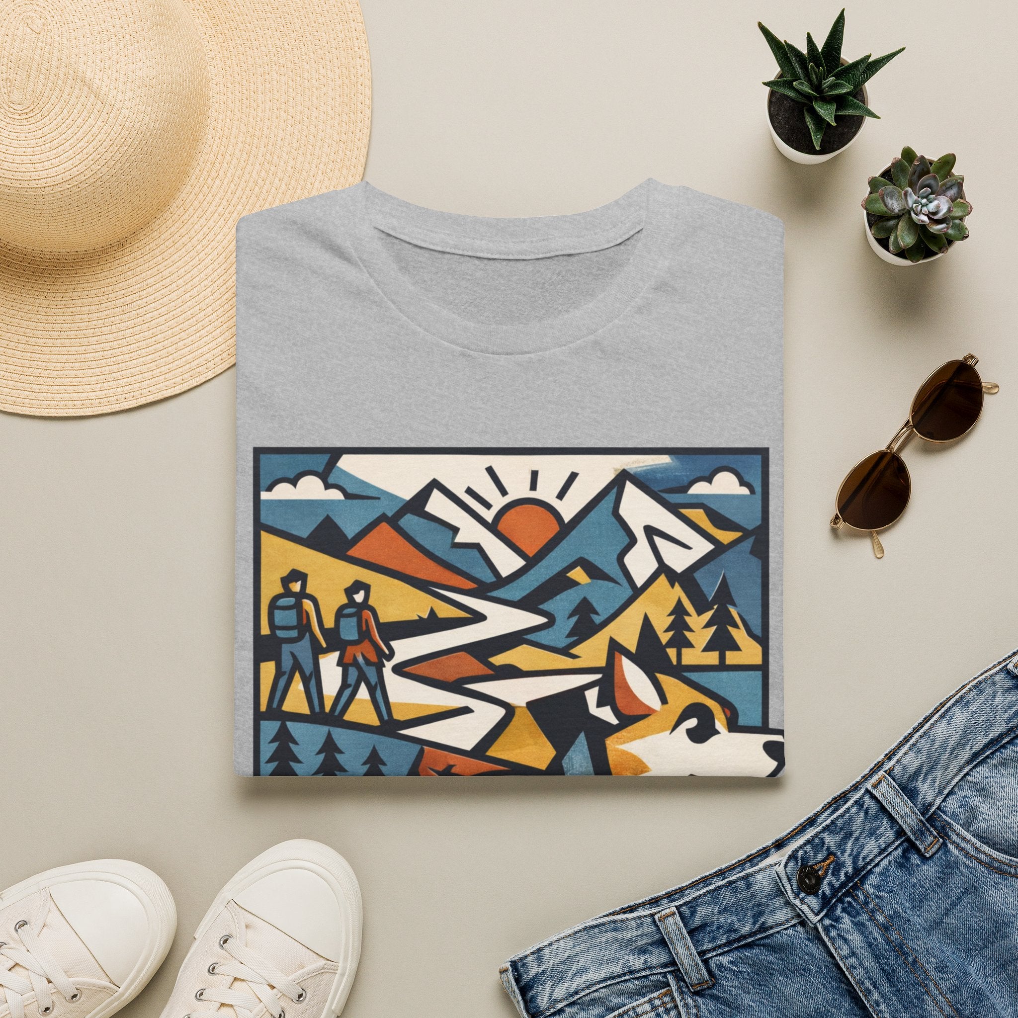 Geometric Mountain Dog T-Shirt