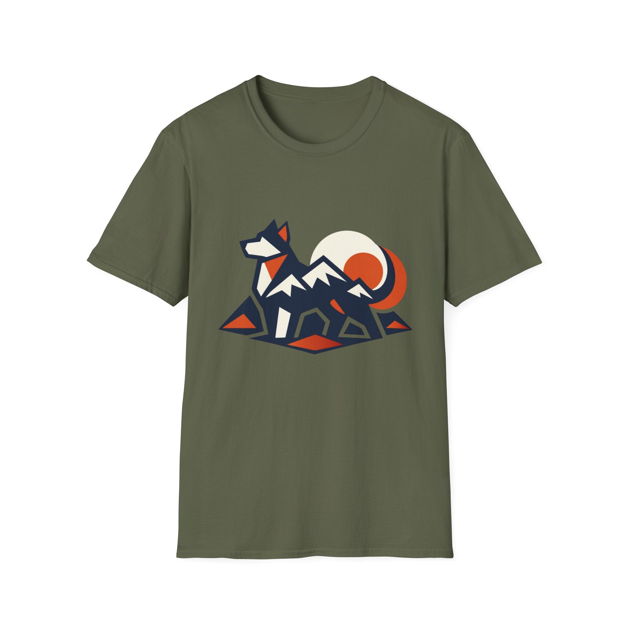 Geometric Dog Mountain T-Shirt
