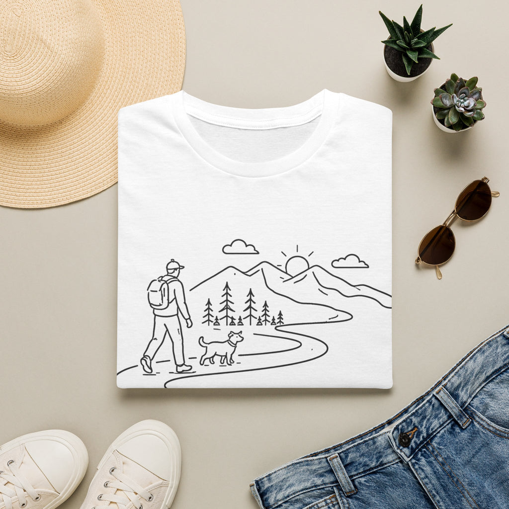 Hiker and Dog Mountain Path T-Shirt
