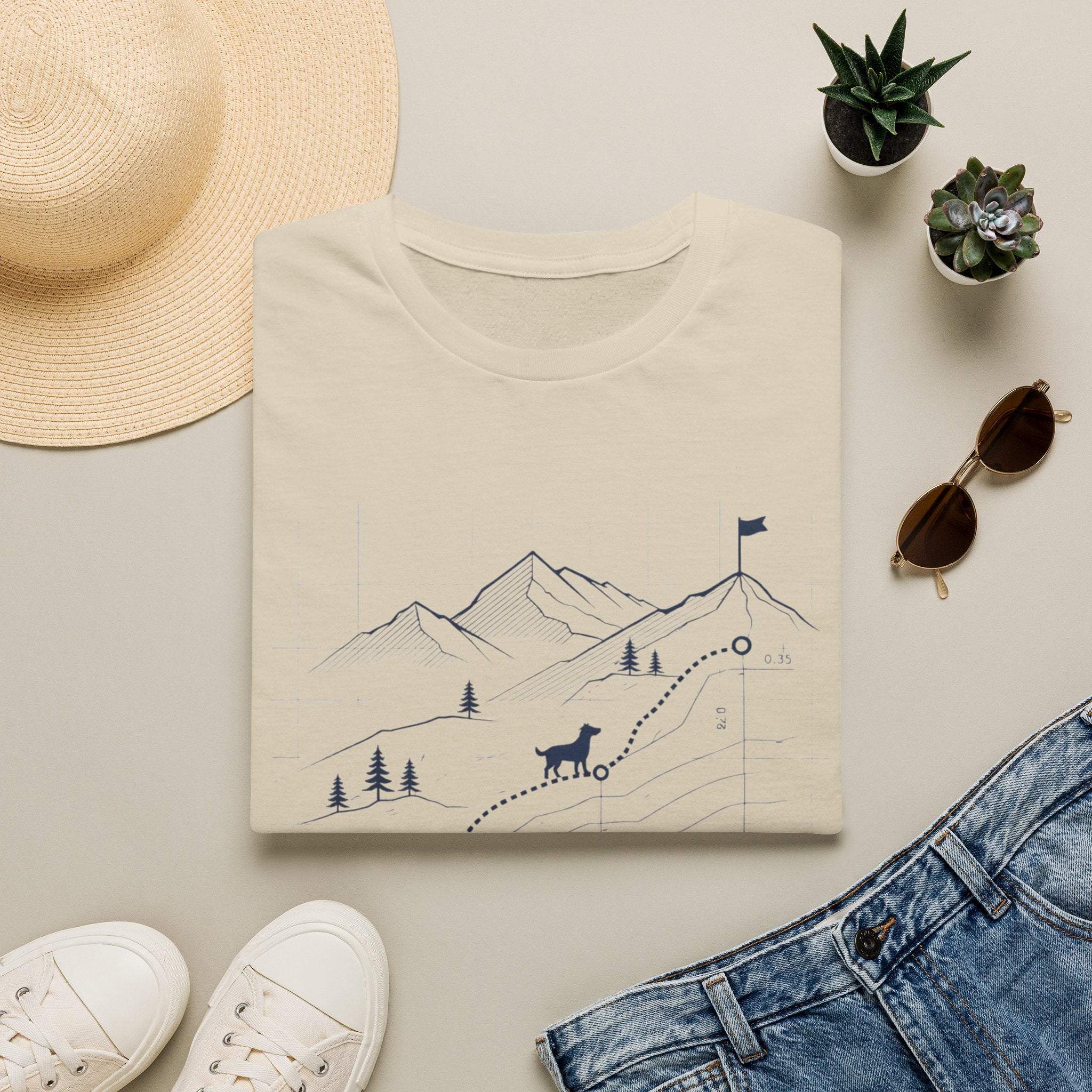 Topographical Trail Dog T-Shirt