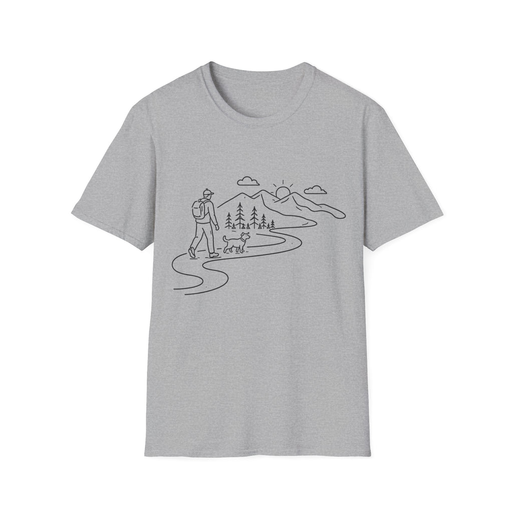 Hiker and Dog Mountain Path T-Shirt