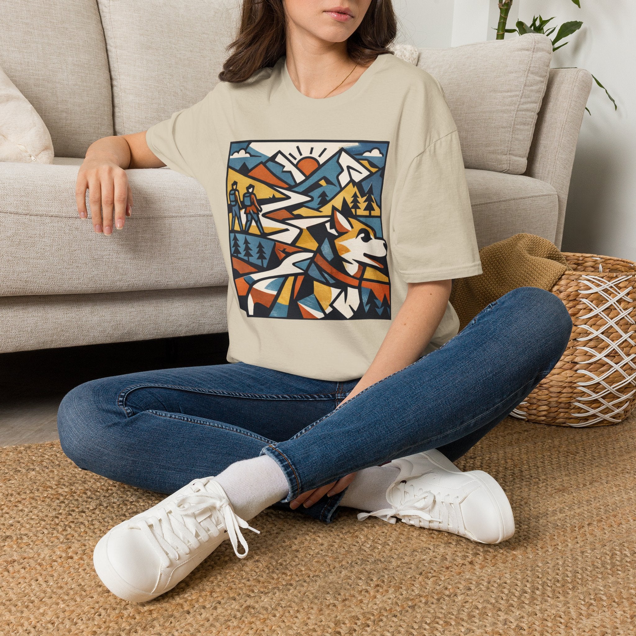 Geometric Mountain Dog T-Shirt